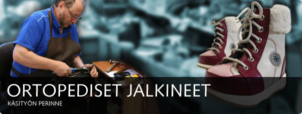 Mestarit tekemässä apuvälineitä. Kuvissa: sääriproteesi, reisiproteesi, ortopediset jalkineet, tukipohjalliset, tukisukat ja -hihat